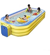 プール✨大型 空気入れ不要 ビニールプール子供用 家庭用 簡易 折りたたみ 厚み Amazon | NIELHYUN プール 大型 空気入れ不要 ビニールプール